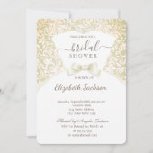 Chic Stylish Bride Dress Damask Brautparty Einladung (Vorderseite)