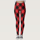 Chic Stylish Bright Red Kariert Woman's Christmas Leggings (Vorderseite)