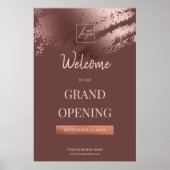 Chic Stylish Bronze Business Logo Grand Opening Poster (Vorne)