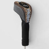 Chic Stylish Brown Schwarz-weiß Leopard Individuel Golf Headcover (angewinkelt)