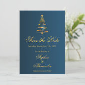 Chic Stylish Christmas Tree Wedding Save the Date Einladung (Stehend Vorderseite)