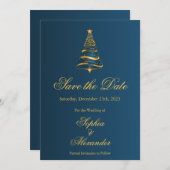 Chic Stylish Christmas Tree Wedding Save the Date Einladung (Vorne/Hinten)