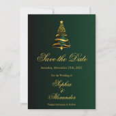 Chic Stylish Christmas Tree Wedding Save the Date Einladung (Vorderseite)