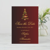 Chic Stylish Christmas Tree Wedding Save the Date Einladung (Stehend Vorderseite)