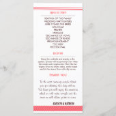 Chic Stylish Coral Arrow Wedding Program Rack Card Programm (Rückseite)