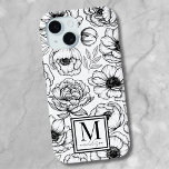 Chic Stylish Floral Initial Monogram Case-Mate iPhone Hülle<br><div class="desc">Mit diesem stilvollen Gehäuse mit personalisiertem Monogramm und gerahmtem Namen in elegantem quadratischem Detail fügen Sie Ihren Alltagsessentials eine Touch Eleganz hinzu. Der Fall zeigt ein wunderschönes botanisches Blumenmuster, das an französische Parfüm- oder High-End-Modemarken erinnert und Ihnen ein Gefühl von Natur und Eleganz vermittelt. Der raffinierte Mix aus feinem Serif...</div>