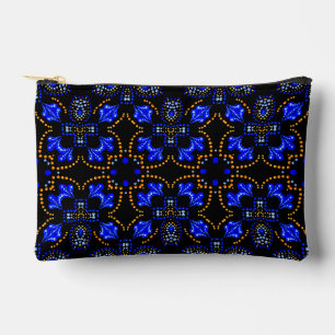 Chic Stylish Girly Blue & Gold Dot Art Zubehörtasche