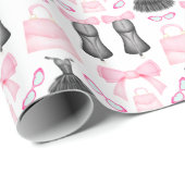 Chic Stylish Girly High Heels Fashion Pattern Geschenkpapier (Rolleneckpunkt)
