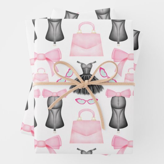 Chic Stylish Girly High Heels Fashion Pattern Geschenkpapier Set (Beispiel)