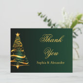 Chic Stylish Gold Weihnachtsbaum Vielen Dank für I Dankeskarte (Stehend Vorderseite)