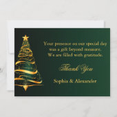 Chic Stylish Gold Weihnachtsbaum Vielen Dank für I Dankeskarte (Rückseite)