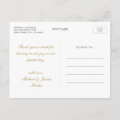 Chic Stylish Gold & White Custom Wedding Vielen Da Postkarte (Rückseite)