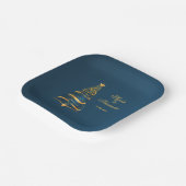 Chic Stylish Golden Christmas Tree Pappteller (Gewinkelt)