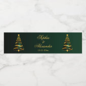 Chic Stylish Golden Christmas Tree Wasserflaschenetikett (Einzelnes Label)