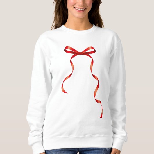 Chic & Stylish Look mit Red Ribbon Bow Sweatshirt (Vorderseite)