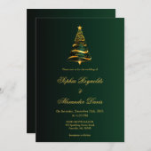 Chic Stylish Minimalistische Weihnachtsbaumhochzei Einladung (Vorne/Hinten)
