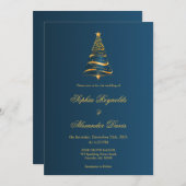 Chic Stylish Minimalistische Weihnachtsbaumhochzei Einladung (Vorne/Hinten)