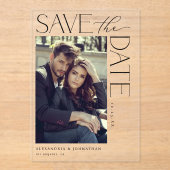Chic Stylish Mod Foto Save the Date 2 Acryleinladungen (Vorderseite)