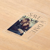 Chic Stylish Mod Foto Save the Date 2 Arc Acryleinladungen (Ablage )