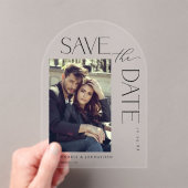 Chic Stylish Mod Foto Save the Date 2 Arc Acryleinladungen (Insitu (Handheld))