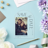 Chic Stylish Mod Foto Save the Date 2 Arc Acryleinladungen (Insitu (Hochzeit))