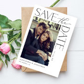 Chic Stylish Mod Foto Save the Date 2 Einladung