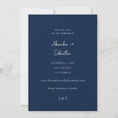 Chic Stylish Mod Foto Save the Date 2 Navy Blue Einladung (Rückseite)