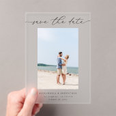 Chic Stylish Mod Foto Save the Date 3 Acryleinladungen (Insitu (Handheld))