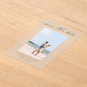 Chic Stylish Mod Foto Save the Date 3 Acryleinladungen (Ablage )