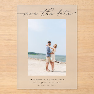 Chic Stylish Mod Foto Save the Date 3 Acryleinladungen