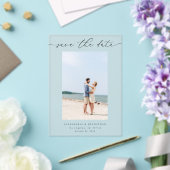 Chic Stylish Mod Foto Save the Date 3 Acryleinladungen (In Situ (Hochzeit))
