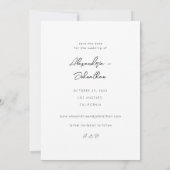 Chic Stylish Mod Foto Save the Date 3 Einladung (Rückseite)