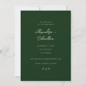 Chic Stylish Mod Foto Save the Date 3 - Grün Einladung (Rückseite)