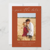 Chic Stylish Mod Foto Save the Date 3 - Rust Einladung (Vorderseite)