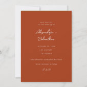 Chic Stylish Mod Foto Save the Date 3 - Rust Einladung (Rückseite)