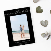 Chic Stylish Mod Foto Save the Date 3 - Schwarz Einladung