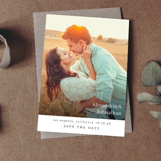 Chic Stylish Mod Foto Save the Date Einladung