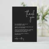 Chic Stylish Modern Black & White Wedding Dankeskarte (Stehend Vorderseite)