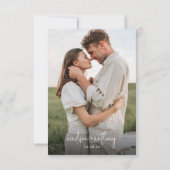 Chic Stylish Modern Black & White Wedding Dankeskarte (Rückseite)