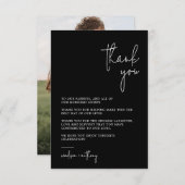 Chic Stylish Modern Black & White Wedding Dankeskarte (Vorne/Hinten)