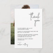 Chic Stylish Modern Foto Wedding Dankeskarte (Vorne/Hinten)