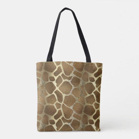 Chic Stylish Modern Gold Giraffe Print Tasche (Rückseite)