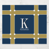 CHIC & STYLISH_MODERN NAVY/GOLD MONOGRAM ALKOHOLFLASCHENETIKETT (Einzelnes Label)