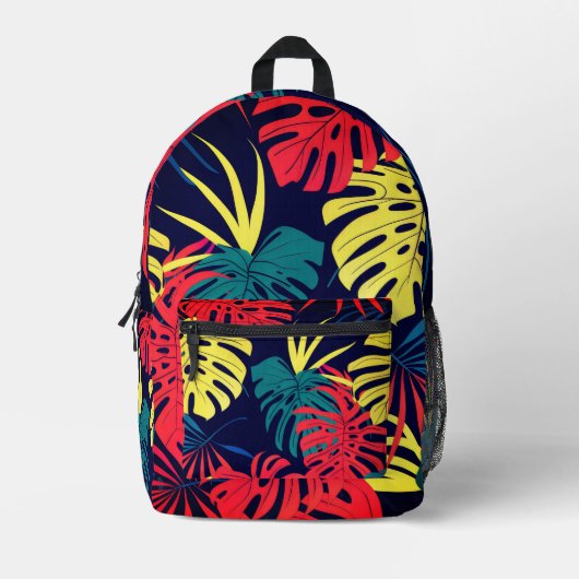 Chic Stylish Modern Terracotta Botanische Blätter Bedruckter Rucksack (Vorderseite)