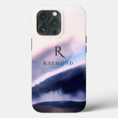 Chic Stylish Mountains Landschaft Mit Monogramm Case-Mate iPhone Hülle (Rückseite)