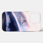 Chic Stylish Mountains Landschaft Mit Monogramm Case-Mate iPhone Hülle (Rückseite (Horizontal))