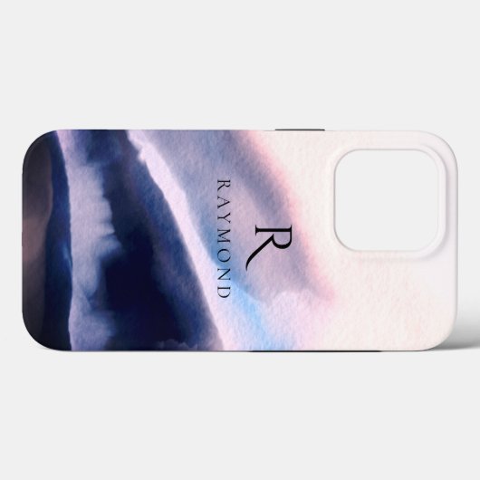 Chic Stylish Mountains Landschaft Mit Monogramm Case-Mate iPhone Hülle (Rückseite (Horizontal))