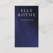 Chic Stylish Navy Blue Lizard Skin Designer Visitenkarte (Vorderseite)