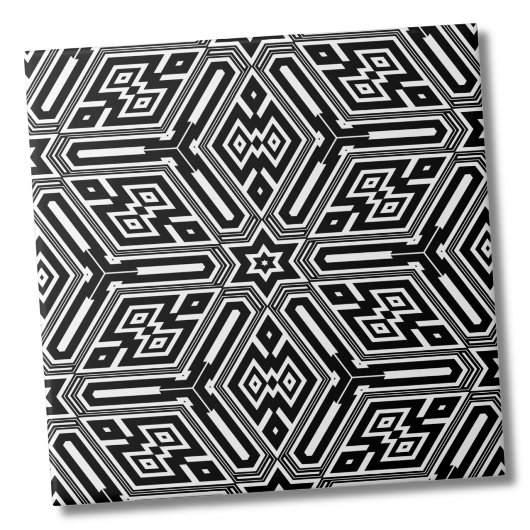 Chic Stylish Schwarz-weiß Modern Geometric Fliese