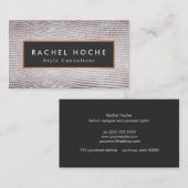 Chic Stylish Silver Snake Skin Style Consultant Visitenkarte (Vorne/Hinten)